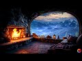 P U R E - Cozy Cave & Fireplace Sounds In Ambience Piano, Emotional Music In Peaceful Relaxing Warm