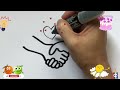 We Are Brothers and Sisters !! How To Draw Hands Shake