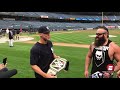 Aaron Judge meets WWE superstars