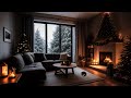 Snowy Day Relaxing Jazz 🎄 Christmas Room Cozy Fireplace ☕ Holiday Season Lofi Cafe Music 2024