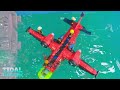 Lego Plane Crashes - Wave Machine VS Airplane Survivors - Lego Experiment