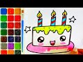 How to draw a pie. Drawing lessons coloring page. Creative channel for children