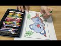 Instructions for coloring a picture of a blue monkey