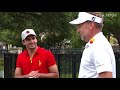 F1's Carlos Sainz Jr. and Ian Poulter play a round of golf