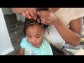 New Cute and Cool Side Cornrows| Little Girl Hairstyle 💙💗💙💗 #20