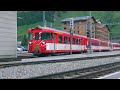 Arrival and departure of Matterhorn Gotthard Bahn 91 