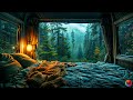 C A M P - Cozy Cabin Ambience & Raindrop Sounds In Peaceful Relaxation/Gentle Sleeping & Tranquil