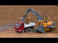 RC TRUCK ACTROS MERCEDES-BENZ WHEEL LOADER TRANSPORT, RC TRUCKS SCANIA, VOLVO, MAN, LESU DT60!!