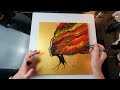 BEAUTIFUL Autumn Tree Woman Acrylic Swipe Painting | ABcreative Pour Tutorial