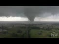 Strong tornado throws debris- Shot from drone at close range, Canton, Tx Tornado May 2019