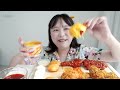 Fried Chicken with Cheese Dip MUKBANG ASMR🤦‍♀💛Easy Homemade Cheese Sauce Recipe | Real Sound