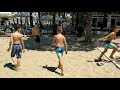 Playing football in the beach part 2