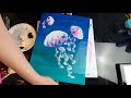 Acrylic Pouring Under the Sea! | Straw Blow/Chain and String Pull Technique (Jellyfish) ABcreative