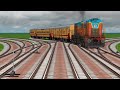 9 Realistic Train Gadi Crossing 😱 On Bumpy Forked Railroad Crossing | indian train simulator 2022