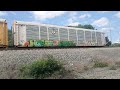 CSX Autorack with friendly engineer in Lowellville