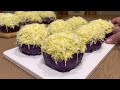 Soft UBE CHEESE ENSAYMADA with Buttercream Topping Recipe | Ube (Purple Yam) Halaya Filling