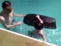 Gary Giving Elliot A Ride In The Pool