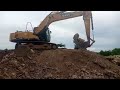 sany sy215c excavator langsir tanah campur batu di jadikan tanggal