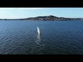 Windsurf Foil - Windfoil. Light wind Windfoil session. DJI Mini 3 on Lake Macquarie, Neil Pryde V8
