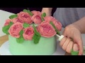 Peony Buttercream Flower Wreath Cake Decorating - CAKE STYLE