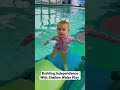 Shallow water exploration is great for building independence in Baby Swimming. #babyswimming #swim