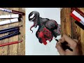 How I drew Venom!!🤩 with colored pencils