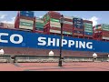 Huge container ship passes threw savannah ga
