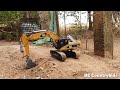 RC Hydraulic Cat 336D Excavator lift the sidewalk road with Bruder MAN TGS Ep1 part 1