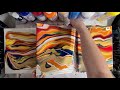 Acrylic pour triptych with Artist's Loft Ready-Mixed Pouring Paints Relaxing and Satisfying Art