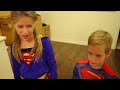 BOX FORT WAR! Nerf War Batman v Superman w Kid Deadpool Spiderman SuperHero Kids real life movie