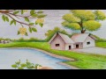 How to draw scenery of rainy season/ landscape step by step