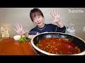 SUB) Braised spicy Beef feet 4kg Hot peppers Spicy noodles Sushi Kimchi  REAL SOUND ASMR MUKBANG