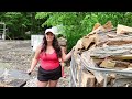 Effortless Firewood Processing! All Wood Log Splitter & Table!