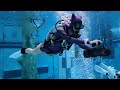 I heard there was an underwater scooter, so I went for a ride, but... | A female rider freediving.