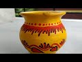 POT PAINTING  ❤️ For Beginners || Pot Silpo || Simple Easy Design with Poster Colour 🎨🖌️