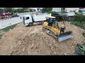 EP 2| Incredible Project! Amazing Activity Filling Big Lake by Bulldozer SHANTUI with dump Truck 25T