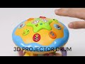 Ocean Rotating Light Up Projector Drum Infant Musical Tummy Time Toys for Babies, Boy & Girl Gifts