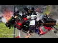 Massive Spike Strip Pileup Car Crashes #99 – BeamNG Drive | CrashBoomPunk