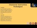 Classroom Instruction Techniques