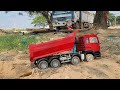 Amazing homemade RC Truck MAN TGS 1/10 and excavator CAT 395 1/10 Scale