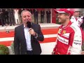 Sebastian Vettel being a Comedian for 5 minutes straight.