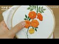 [CC] Chinese trumpet vine, hand embroidery