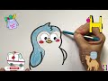 How To Draw a Cute Puffin | Bolalar uchun puffin rasm chizish | рисуем тупика для детей