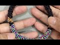 How to make seed bead rope necklace set/Black beads tubular rope necklace tutorial/Rope bracelet