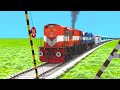 DANGEROUS FULL SPEED TRAINS HITS THE DOUBLE WAP 4 ON MAIN RAILWAY LINE CROSSING|Train simulator 2024