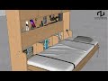 HOW TO MAKE A HORIZONTAL MURPHY BED  WITH A FOLDING DESK AND CABINETS STEP BY STEP