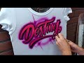 Airbrush Graffiti Filled Script Letters | 