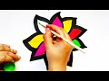 Flower drawing painting,colouring | easy acrylic painting for kids | Art and Learn | Easy Drawing