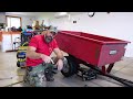 How to change a tire on a lawn mower trailer.