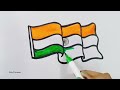 Indian flag  drawing and coloring for kids | independence day drawing | tiranga drawing for kids